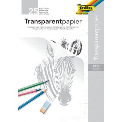 Folia Transparentpapier / Architektenpapier Grammatur: 80 g/qm. Inhalt: 25 Blatt/Block, Farbe: weiß