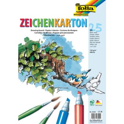 Zeichenblätter, DIN A3, 25 Blatt, holz- und chlorfrei, hochweiß