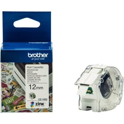 Farbetikettenrolle 12 x 5 mm für Brother VC-500W, Zink-Papier