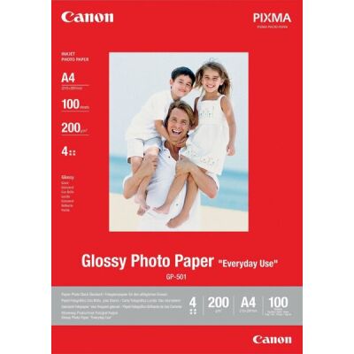 Fotoglanzpapier GP-501, 200 g/qm, DIN A4, für IP1600, IP4200, IP2200, IP6600D, MP800, VE = 100 Blatt