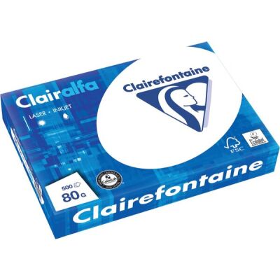 Clairalfa Kopierpapier, DIN A4, 80g/qm, weiß, Weißegrad: 170 CIE, Packung à 500 Blatt