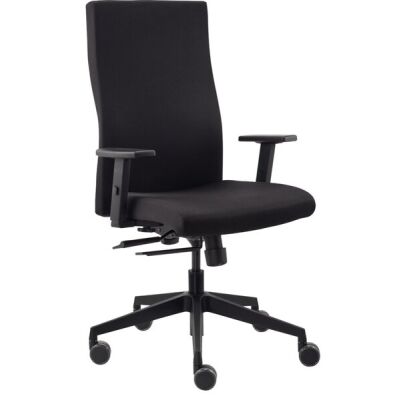 Bürodrehstuhl to-Strike, schwarz, komfortable, höhenverstellbare Vollpolsterrückenlehne, mit Armlehnen.