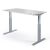 Sitz-/Stehschreibtisch Lichtgrau, Höhe 725 - 1185 mm, Tiefe 800mm, T-Fuß Stahlgestell Alusilber, Melaminharzbeschichtete Tischpatte, Plattenstärke: 25mm, Umleimer aus Kunststoff, 3mm, elektromotorisch höhenverstellbar, max. Belastung: 60kg