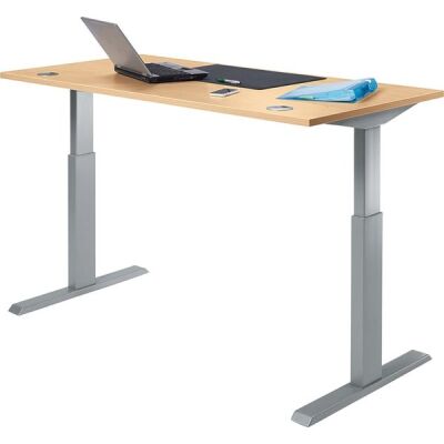 Sitz-/Stehschreibtisch Buche Höhe 725 - 1185 mm, Tiefe 800mm