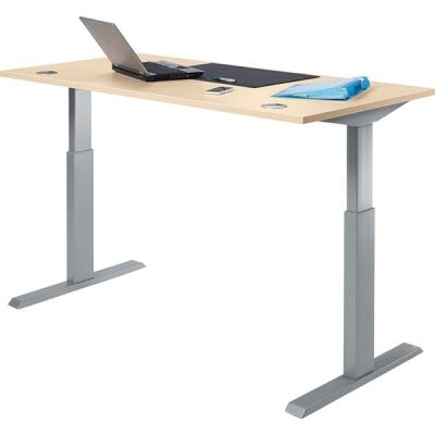 Sitz-/Stehschreibtisch Ahorn Höhe 725 - 1185 mm, Tiefe 800mm