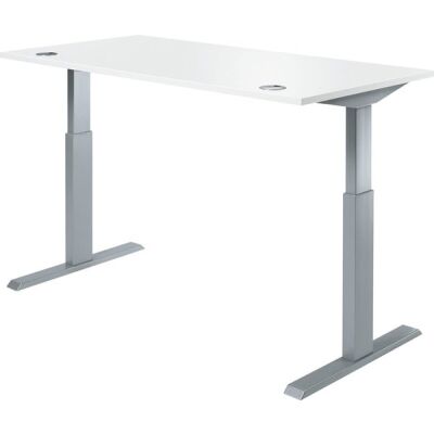 Sitz-/Stehschreibtisch Weiß Höhe 725 - 1185 mm, Tiefe 800mm