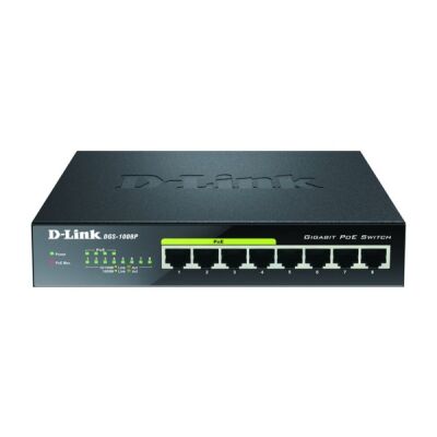 8-Port Layer2 PoE+ Gigabit Switch, 4x 10/100/1000Mbit/s TP 802.3at PoE, 68W PoE Kapazität, IEEE 802.3az EEE, 4x 10/100/1000Mbit/s TP (RJ-45) Port, Tischgerät, ohne Lüfter.