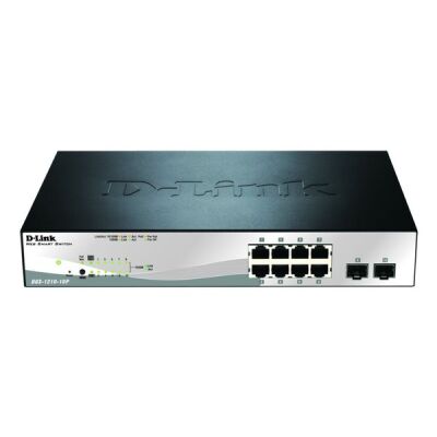 10-Port Layer2 PoE Smart Managed Switch, 8x 10/100/1000Mbit/s TP