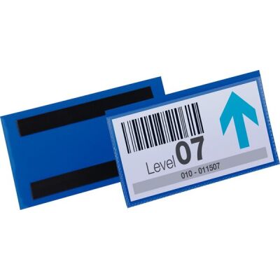 Magnetische Etikettentasche PP blau Format innen: 150x67mm