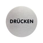 Piktogramm "Drücken" 65mm Edelstahl zum...