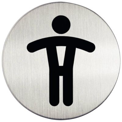 Piktogramm "WC Herren" 83mm Edelstahl zum selbstkleben