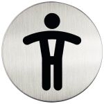 Piktogramm "WC Herren" 83mm Edelstahl zum...