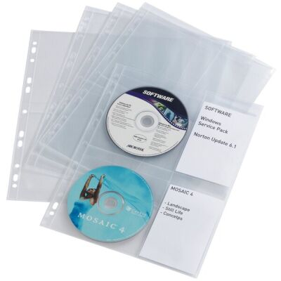 CD-Hülle f. 4 CDs transparent für Ringbuch 5278 - 10 Hüllen