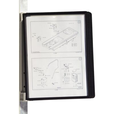 Vario Wall Magnetischer Wandhalter mit schwarzen Sichttafeln A4