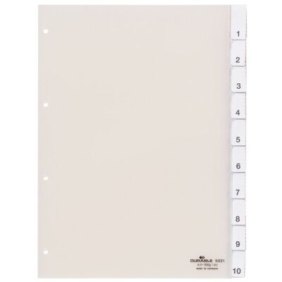 Kunststoff-Register, A4 10-tlg.,transparent