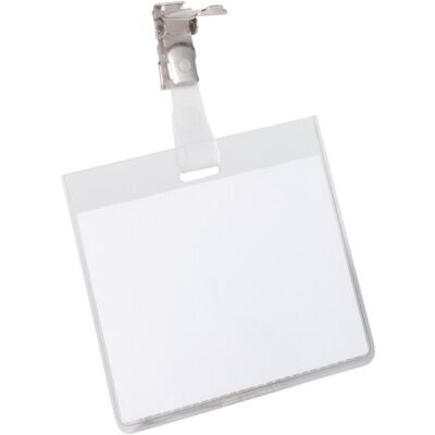 Namensschild mit Clip 90x60mm tr Kunststoff 25 Stück