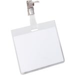 Namensschild mit Clip 90x60mm tr Kunststoff 25 Stück