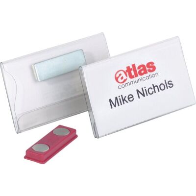 Namensschild magnetisch 75x40mm Hartfolie 25 Stück