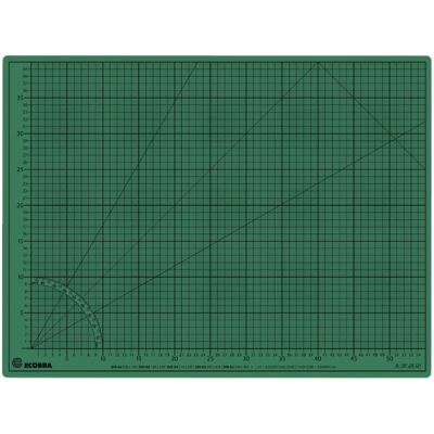 Schneidematte, 60x45cm, grün/schwarz 5-lagig, bedruckt mit 10-und 50mm