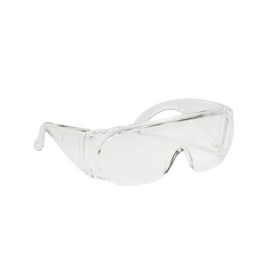 Ecobra Schutzbrille Universal, Einscheiben, 2 mm Bügelbrille, mit uneingeschränkter Seitenwahrnehmung, als Überbrille einsetzbar
