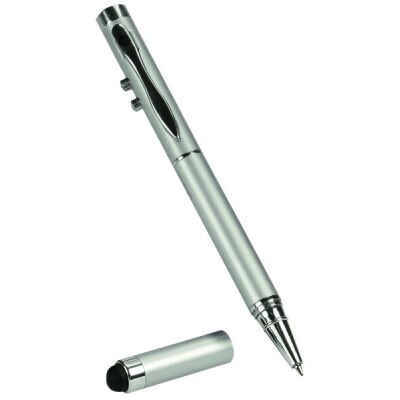 Laserpointer 4 in 1, Touch-Pen Reichweite ca.100m, Silber # 780840
