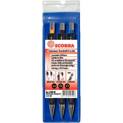 Ecobra Druckbleistift-Set mit 3 Stiften in 0,3/0,5/0,7 mm