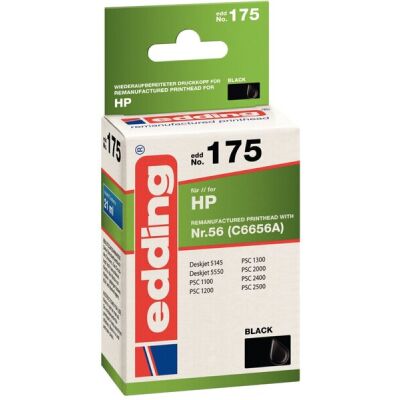edding Tinte 175, schwarz, ersetzt HP 56 (C6656A), Inhalt: 21 ml