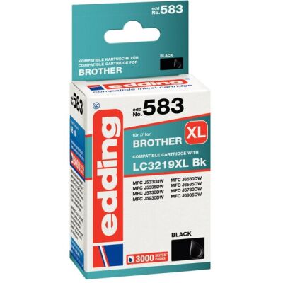 edding Tinte 583 XL, schwarz, ersetzt Brother LC3219XLBK, Inhalt: 68 ml