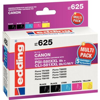 edding Tinte edd-625, Multipack ersetzt Canon PGI-580XXL/CLI-581XXL