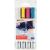 Glasboardmarker 95, 4er Set, 1,5 - 3 mm, Rundspitze, trocken abwischbar, Farben: weiß, gelb, pink, hellblau