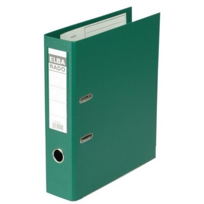 Ordner Rado-Plast A4 RB 80mm grün aus PVC, Sichttasche am Rücken