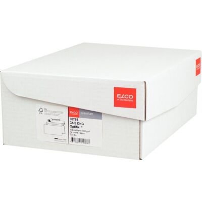 FSC Briefumschlag C5/6 (DL* 114 x 229 mm), Haftklebung, hochweiss mit grauem Innendruck, 100 g, 1 Pack = 500 Stück
