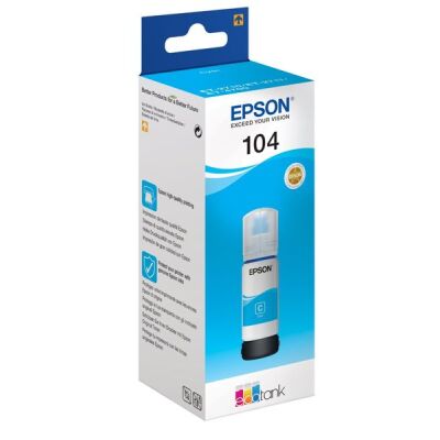 Tintenbehälter Ecotank 104 cyan, Inhalt: 65 ml, für ca. 7.500 Seiten, für EcoTank ET-2710/ET-2711/ET-4700