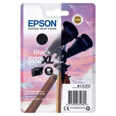 Tintenpatrone T02W1 XL, schwarz, für Expression Home XP-5100, XP-5105, WorkForce WF-2860DWF, WF-2865DWF, Inhalt: 9,2 ml