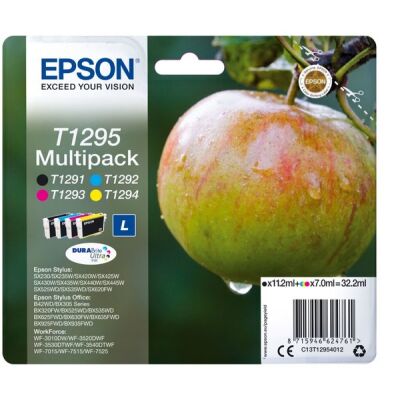 Multipack DURABrite, für SX420W, SX525WD, SX620FW, BX305F, BX320FW, BX525WD, je 1 x cyan, magenta, gelb, schwarz, Inhalt: 32,2 ml, 1 Multipack = 4 Tinten