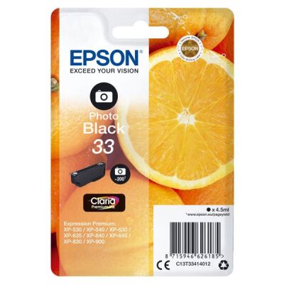Tintenpatrone T3341 (33) photoschwarz für Expression Premium XP-530 /