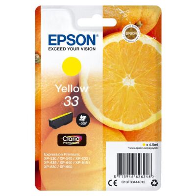 Tintenpatrone T3344 (33) gelb für Expression Premium XP-530 /