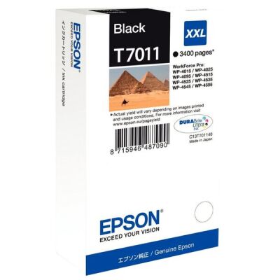 Tintenpatrone T7011 XXL, schwarz, für WorkForce Pro WP-4015DN, WP-4025DW, WP-4515DN, WP-4525DNF, WP-4535DWF, WP-4545 DTWF, für ca. 3.400 Seiten