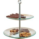 2-stufige Etagere COOKIE aus transparentem Glas