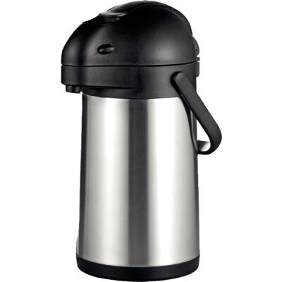 Pump-Isolierkanne STREAM Volumen 1,9 Liter, Edelstahl / Kunststoff, doppelwandig, matt gebürstet