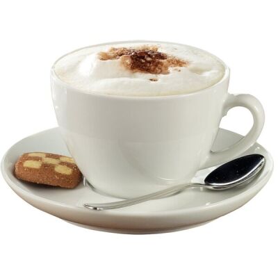 Cappuccino-Tasse BISTRO, Porzellan, weiß, glatt, 6er Set