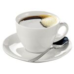 Kaffee-Tasse BISTRO, Porzellan, weiß, glatt, 6er Set