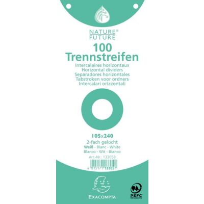 Trennstreifen weiß 190g/qm Karton, 105 x 240 mm, gelocht