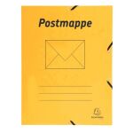 Postmappe A4, gelb, mit Gummizug, mit 3 Klappen,...