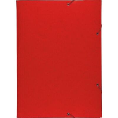Sammelmappe/Eckspannermappe A3 600g Manila rot m. 3 Klappen u. Gummiband