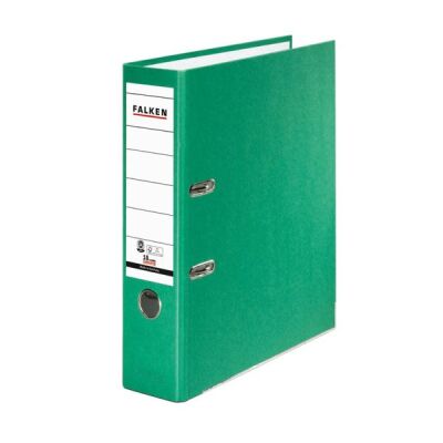 Recycolor Ordner, A4, 80mm, mit geklebtem Rückenschild, grün, FSC,