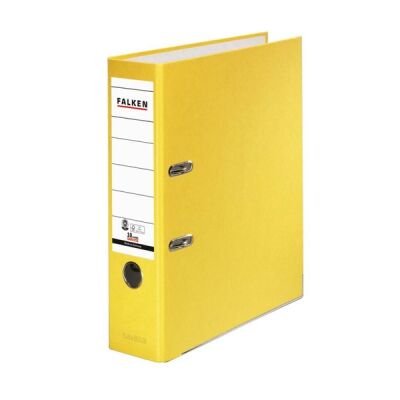 Recycolor Ordner, A4, 80mm, mit geklebtem Rückenschild, gelb, FSC,
