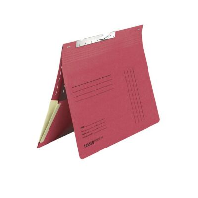 Pendelhefter mit kfm. Heftung, rot, DIN A4, mit Dehntasche, Schlitzstanzung und Organisationsdruck, 320 g/qm Manila-RC-Karton
