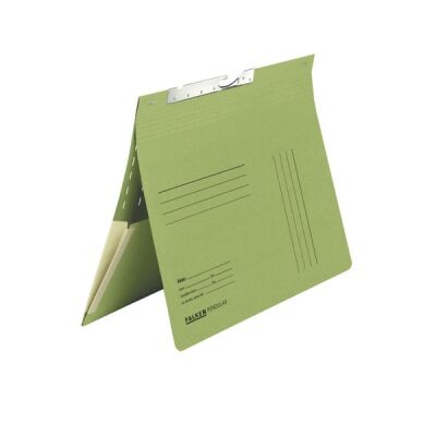 Pendelhefter mit kfm. Heftung, grün, DIN A4, mit Dehntasche, Schlitzstanzung und Organisationsdruck, 320 g/qm Manila-RC-Karton