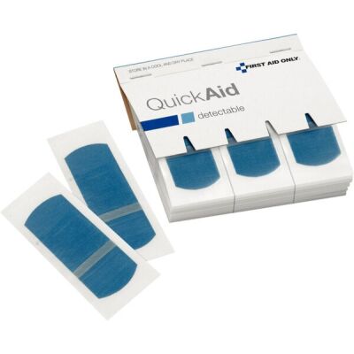 QuickAid Nachfüllpack wasserfeste Pflaster, 45 Stück 72 x 25 mm, integrierte Metallfläche